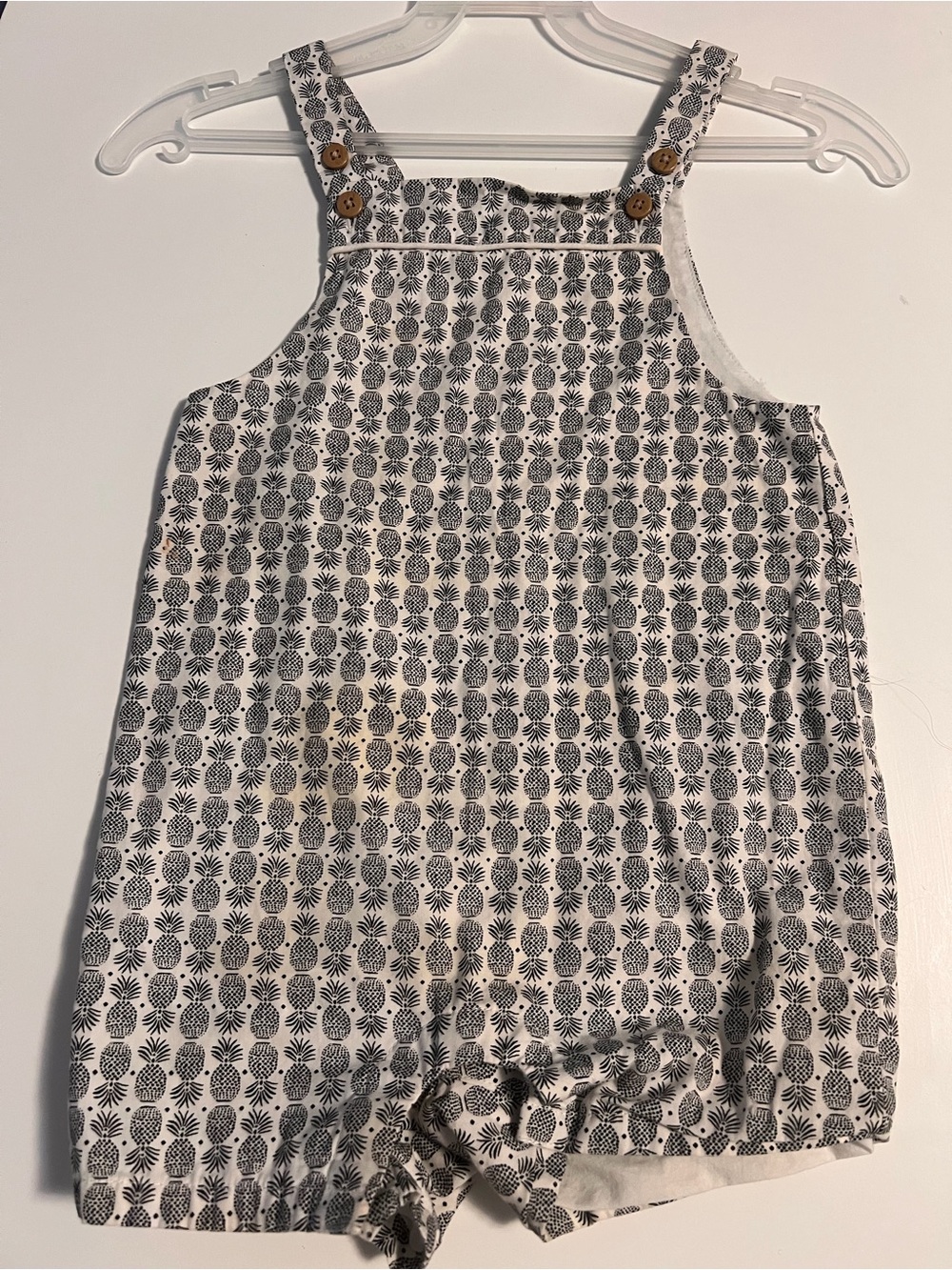 Janie and Jack Black & White Pineapple Print Romper